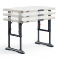 Table pliante réglable en hauteur aux lignes épurées, coloris gris