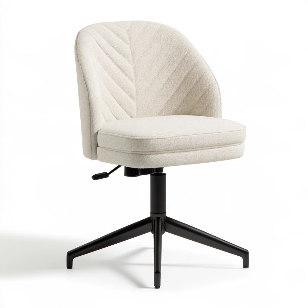 Chaise de bureau en tissu, coloris blanc cassé