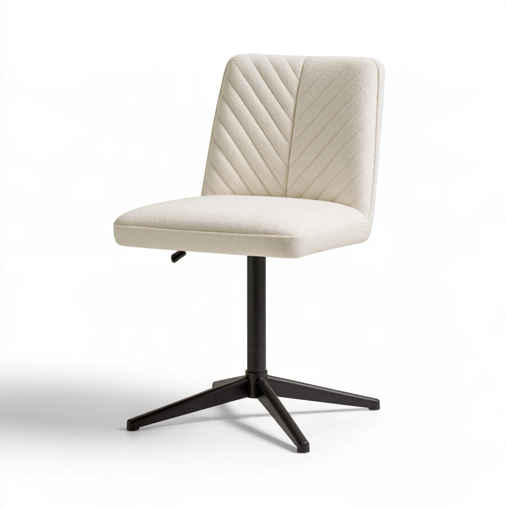 Chaise de bureau en tissu, coloris blanc cassé