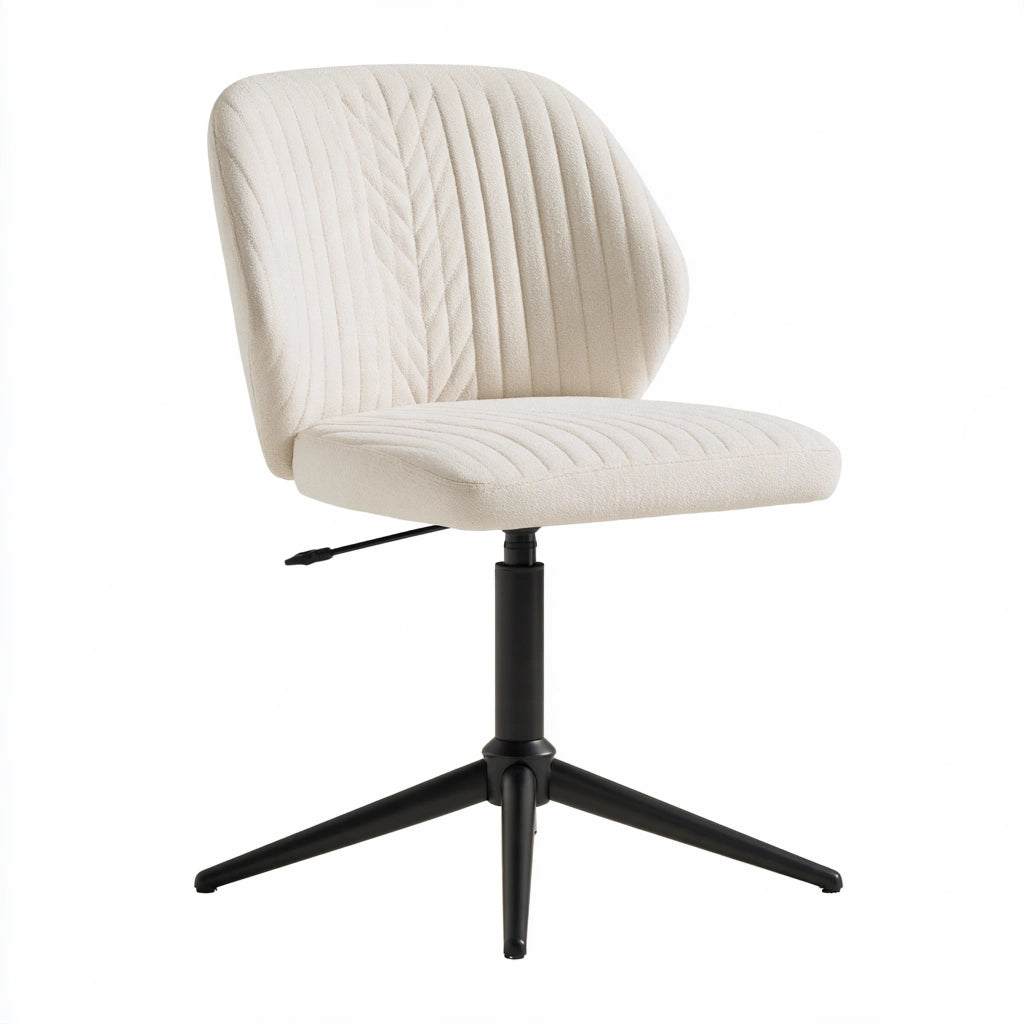 Chaise de bureau en tissu, coloris blanc cassé