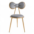 Tabouret de coiffeuse rembourré en métal, coloris doré