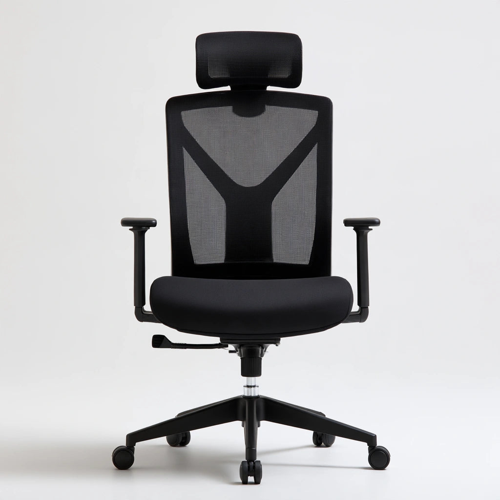 Fauteuil de bureau ergonomique en maille respirante, coloris noir