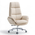 Fauteuil de bureau ergonomique en similicuir, coloris beige