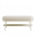 Banc décoratif aux lignes épurées, coloris blanc cassé