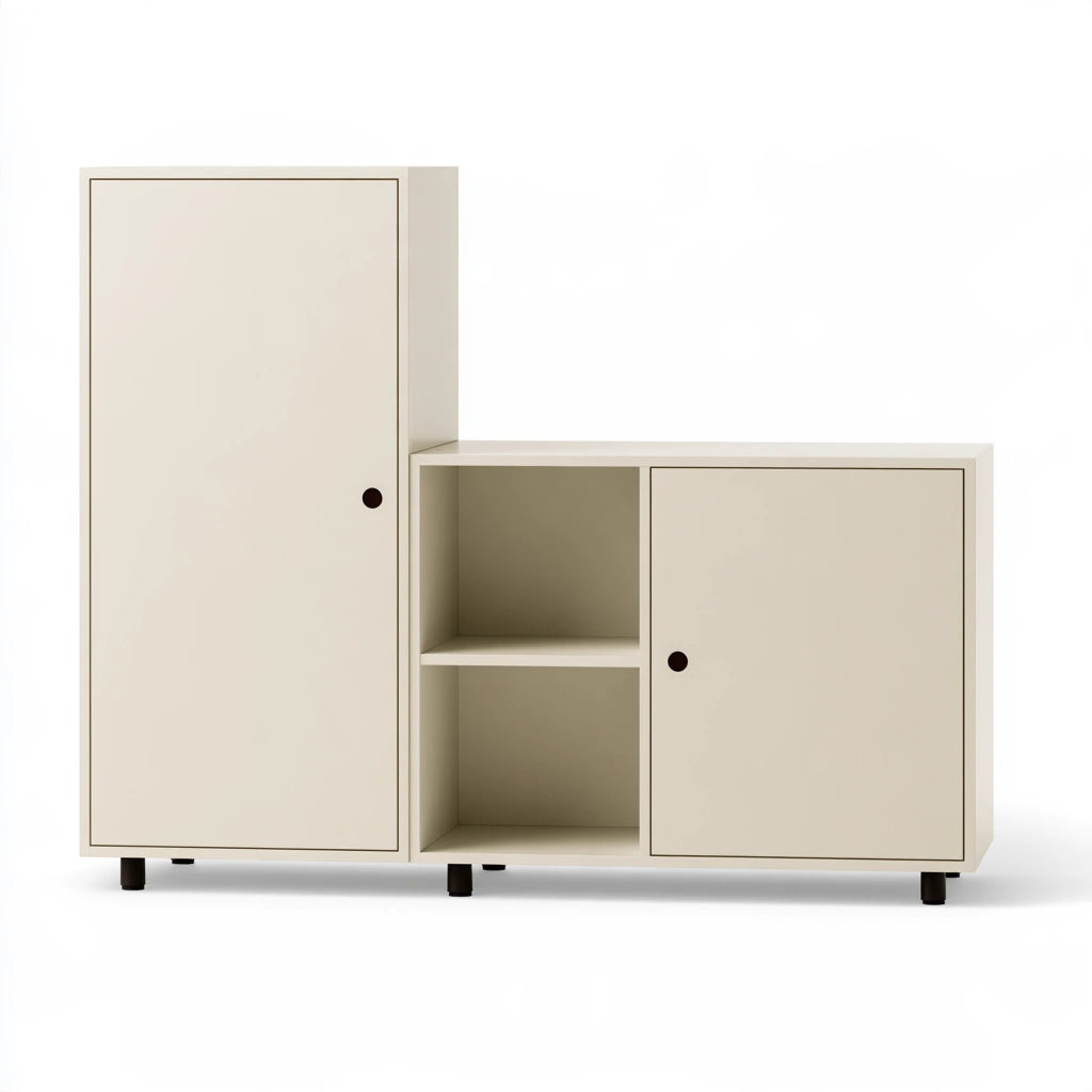 Étagère de rangement aux lignes épurées, coloris blanc cassé
