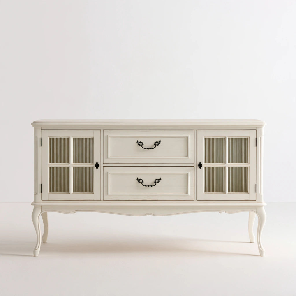 Console d'entrée en bois, coloris blanc cassé